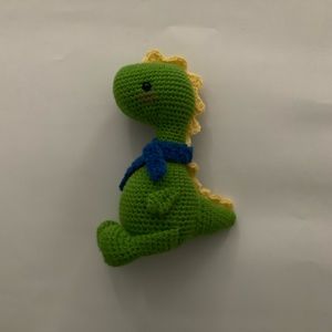 Hand knitted dinosaur